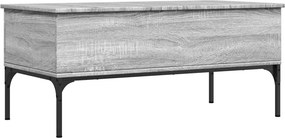vidaXL szürke sonoma szerelt fa és fém dohányzóasztal 100 x 50 x 45 cm