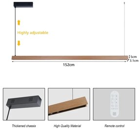 Immax NEO 07304L - LED dimmelhető zsinóros csillár MADEIRA 33W/230V Wi-Fi Tuya 152 cm tölgy