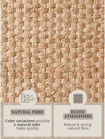 Natúr színű kétoldalas-kézi szövésű juta futószőnyeg 80x200 cm Fjord – Hanse Home