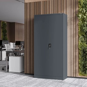 Fém öltözőszekrény DAWID, 900 x 1850 x 450 mm, antracit