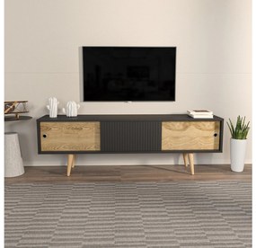 TV szekrény Ecranissa (antracit + tölgy). 1107289