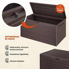 WOODEBOX tárolódoboz, 280l, 120x46x57cm, sötétbarna Prosperplast