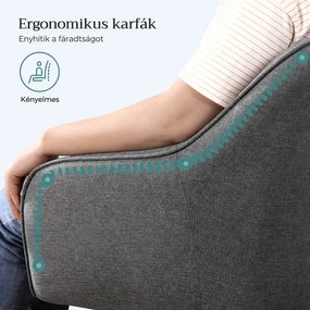 SONGMICS Állítható Magasságú Íróasztal Szék Acélvázzal – Szürke