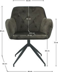 Forgószék, szürkésbarna barna/fekete, VELEZA NEW