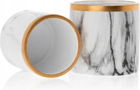 Kerámia Virágtartó Fedél Virágcserép 11 CM Fehér Kerek Márvány Fedél