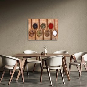 Kép - fűszerek a kanálon (üvegen) (70x50 cm)