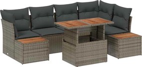 vidaXL Kerti Kanapé Szett tárolóval 10 pcs Szürke Poli rattan