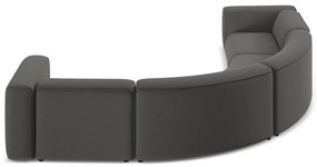 Szürke bársony sarokkanapé Ekahi – Makamii