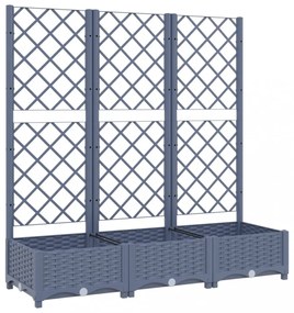 sötétszürke PP rácsos kerti ültetőláda 120 x 40 x 121,5 cm
