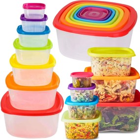 Ételtároló Dobozok Fedéllel 7DB-OS Színes V3