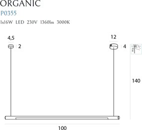 Függeszték Króm ORGANIC MAXLIGHT P0355