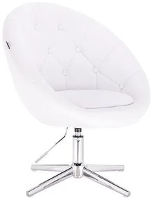 HC8516CROSS Fehér modern műbőr szék krómozott lábbal