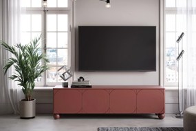 Sonatia II négyajtós TV szekrény, két rejtett fiókkal - 200 cm - bordó