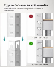 SONGMICS 2 db nagy teherbírású tárolóállvány, 4 állítható polccal, 80 x 40 x 160 cm, 520 kg/állvány, ezüst