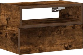 vidaXL füstös tölgy színű falra szerelhető éjjeliszekrény 45x26x28,5cm