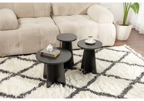 3 db LUME dohányzóasztal szett, átm. 28/33/43 cm, fekete