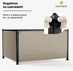 Pantheon Cortina pavilon 3x4 m, időjárásálló, alumínium, porfestett, redőnyök