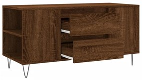 barna tölgyszínű szerelt fa dohányzóasztal 102 x 44,5 x 50 cm