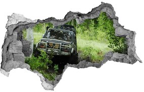 3d lyuk fal dekoráció Jeep erdőben nd-b-4134018
