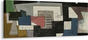Kép - absztrakció, kubizmus (120x50 cm)