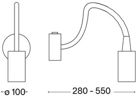 Ideal Lux - FOCUS LED/4W/230V CRI 90 fekete flexibilis lámpa