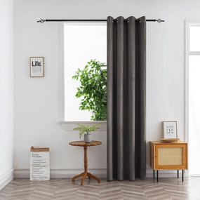 DUNES VELVET sötétítő függöny 140×250 cm, sötétszürke Felfüggesztés: Hullámos sínszalag