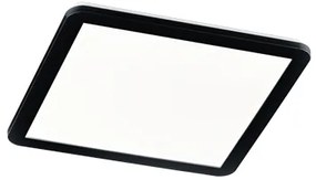 Négyzetes mennyezeti lámpa fekete 40 cm, beépített LED-del, 3 fokozatban szabályozható, IP44 - Lope