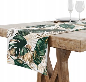 Futófelület Abrosz Asztalra Matt Sima 40x180 Pálma Trópusi Levelek 001