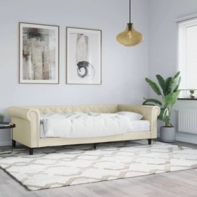 krémszínű műbőr heverő matraccal 90 x 200 cm