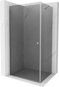 Mexen Pretoria, zuhanykabin 100 (ajtó) x 90 (fal) cm, 6mm szürke üveg, króm profil, 852-100-090-01-40