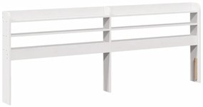 fehér tömör fenyőfa fejtámla polcokkal 200 cm