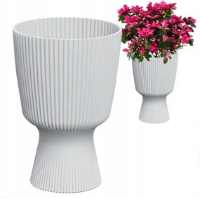 Műanyag Virágtartó Fehér 19x28CM 3,7L Kerek Milly Lengyel Termék