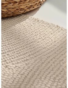 Világos natúr színű kézi szövésű gyapjú kerek szőnyeg ø 150 cm Eleni Natural White – Hanse Home