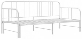 fehér fém kihúzható kanapéágy-keret 90 x 200 cm