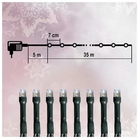 Kültéri karácsonyi lánc 35m 500xLED/230V hideg fehér IP44