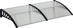 Outsunny Kültéri Napernyő 200x96cm, Polikarbonát és Alumínium Napernyő Erkélyekhez, Ablakokhoz és Ajtókhoz, Átlátszó | Aosom