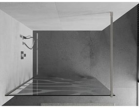 Mexen Kioto, Walk-In zuhany paraván 110 x 200 cm, 8 mm átlátszó üveg fehér mintás, csiszolt acél profil, 800-110-101-97-97