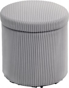 HOMCOM Kerek Tároló Puff, Velúrral Kárpitozott, Párnázott Ülés, Levehető Fedél, Előszobához, Hálószobába, nappaliba Ø40x41 cm Világosszürke | Aosom