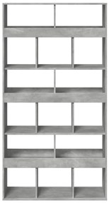 betonszürke szerelt fa könyvespolc 100 x 33 x 187,5 cm