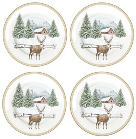 Karácsonyi desszertes tányér 4 db szett White Forest díszdobozban