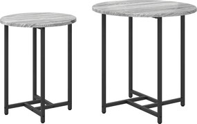 vidaXL Kisasztal készlet 2 pcs Szürke Sonoma és Fekete