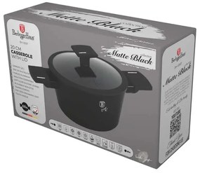 Matt fekete indukciós tapadásmentes lábas fedővel 2,5 L Berlinger Haus Matte Black