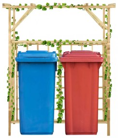 impregnált fenyőfa kerti pergola 2 szemeteskukához