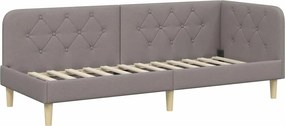 vidaXL Sarokágy keret fejtámlával Tópszínű 80 x 200 cm szövet