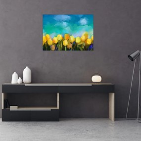 Sárga tulipán képe (üvegen) (70x50 cm)