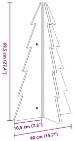 viaszbarna tömör fenyőfa karácsonyfa-dekoráció 69,5 cm
