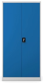 Zárható takarítószekrény DAWID – 900 x 1850 x 450 mm, szürke-kék