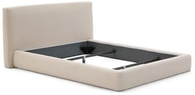 Bézs kárpitozott franciaágy ágyrács nélkül 180x200 cm Blok – Kave Home