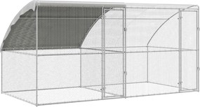 vidaXL Csirkeketrec 2 pcs Ezüst 400 x 200 x 200 cm Acél és PE