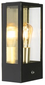 Kültéri fali lámpa fekete arannyal, szürkületi érzékelővel - Rotterdam